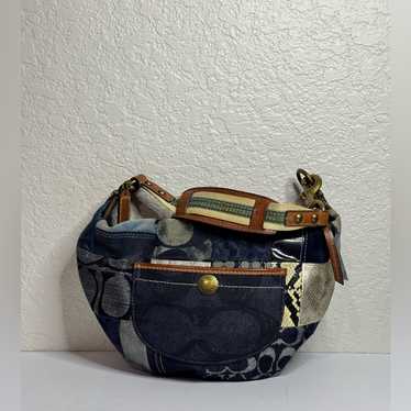 バッグ COACH Patchwork Denim Shoulder Bag Coach denim patchwork hobo - Gem