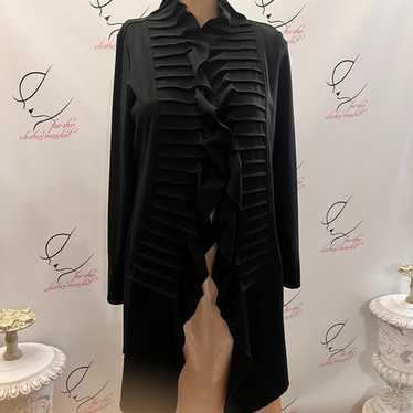 Multiples.  Size S.  Pleated Ruffle Open Front Du… - image 1