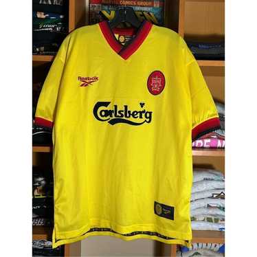 リヴァプール　リーボック　90s Vintage Mid 90s Reebok Liverpool Red White Jersey Mens Size