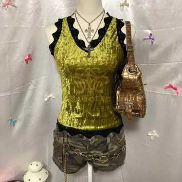 y2k grunge mcbling punk お兄系 プリントタンクトップ 激カワピチタンクトップ y2k 平成ギャル フェアリーグランジ