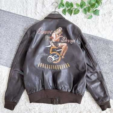 ジャケット・アウター AVIREX VINTAGE ARCHIVE PIN-UP GIRL A-2 VTG Avirex Type A-2 Bomber Jacket WWII Pin Up Art Work