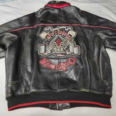ジャケット・アウター AVIREX 90s leather stadium jumper Indian AVIREX Indian Head Varsity Genuine Leather Jacket Size M