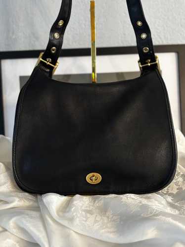 バッグ Vintage Coach Legacy Crescent Saddle bag Vintage Coach Crescent Bag Black Leather Purse Handbag 9235
