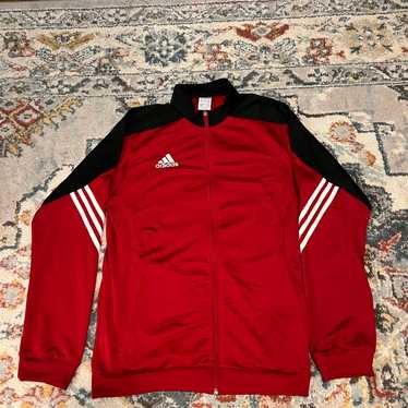 00s adidas track jacket red×black size L 00s Adidas Black and Red Track Jacket- XL – Plum Garments