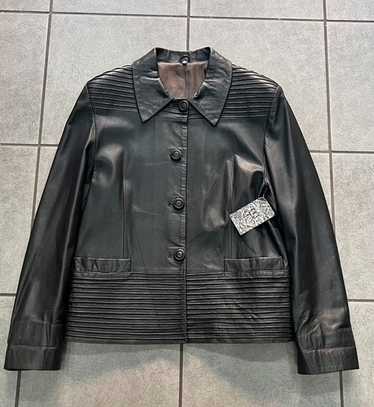 【極希少】YSL Rive Gauche leather Jacket 36 vintage YVES SAINT LAURENT RIVE GAUCHE no-collar leather