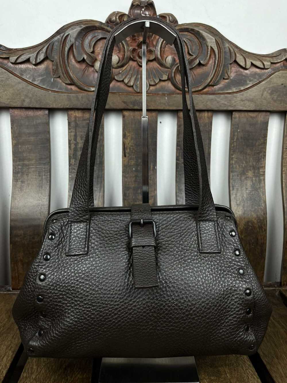 Miu Miu Miu Miu 90s Studded Grained Leather Shoul… - image 2