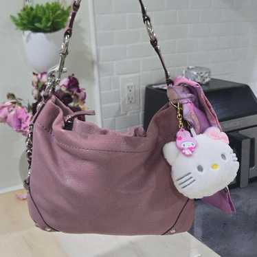 バッグ Vintage Coach Pink Leather Purse Handbag Pink Leather Strap Vintage Coach bag bought in | Depop