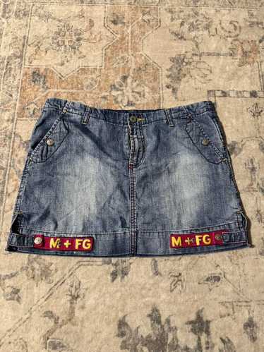スカート 00s MARITHE FRANCOIS GIRBAUD FringeSkirt S/S2004 ready-to-wear marithe + françois girbaud denim heavy