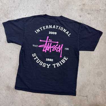 Stussy スカジャン ブラック ピンク Black Stüssy Puffer Jacket with a pink hood