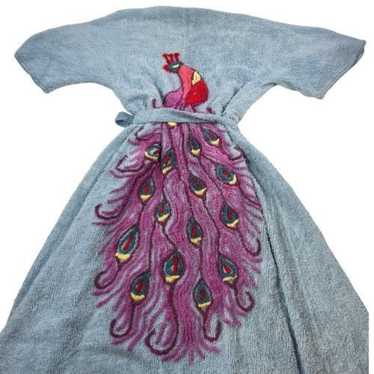 Chenille robe peacock - Gem