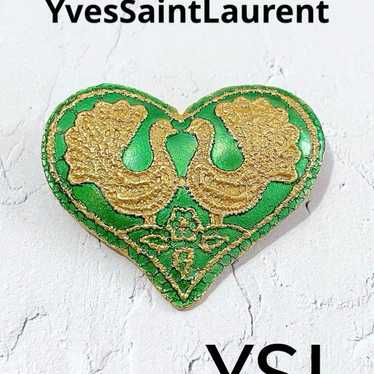 イヴ・サンローラン 80s ブローチ YSL ハート 985＆B85＆694 イヴ・サンローラン 80s ブローチ YSL ハート 985＆B85＆694