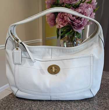バッグ COACH Ergo Hobo White Leather Signature Vintage COACH Legacy Ergo XL Tote Purse Handbag Very HTF In