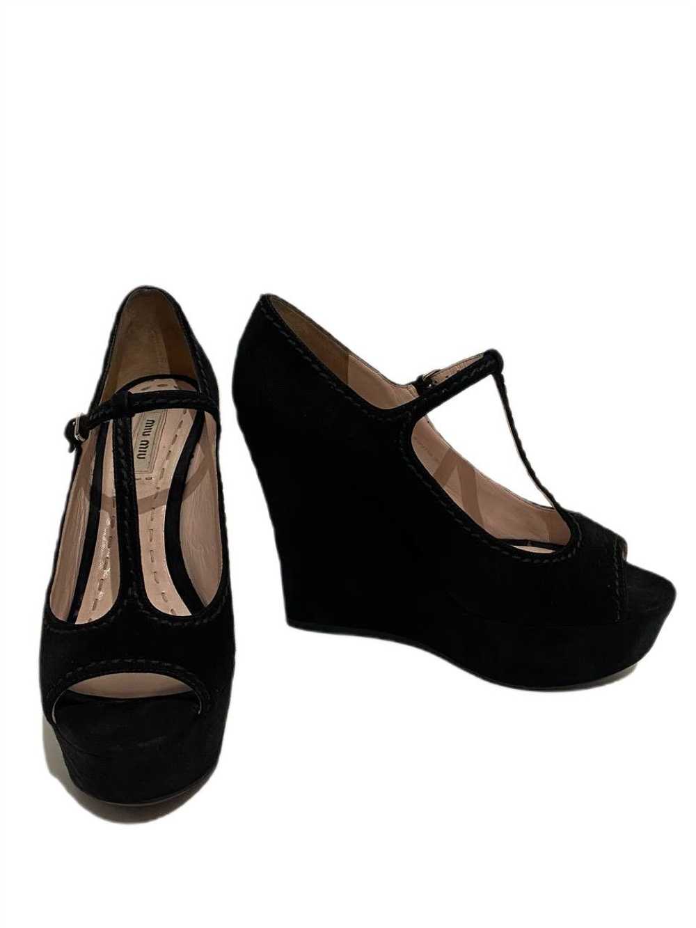 Miu Miu Miu Miu x Prada Suede Black Slingback Str… - image 1