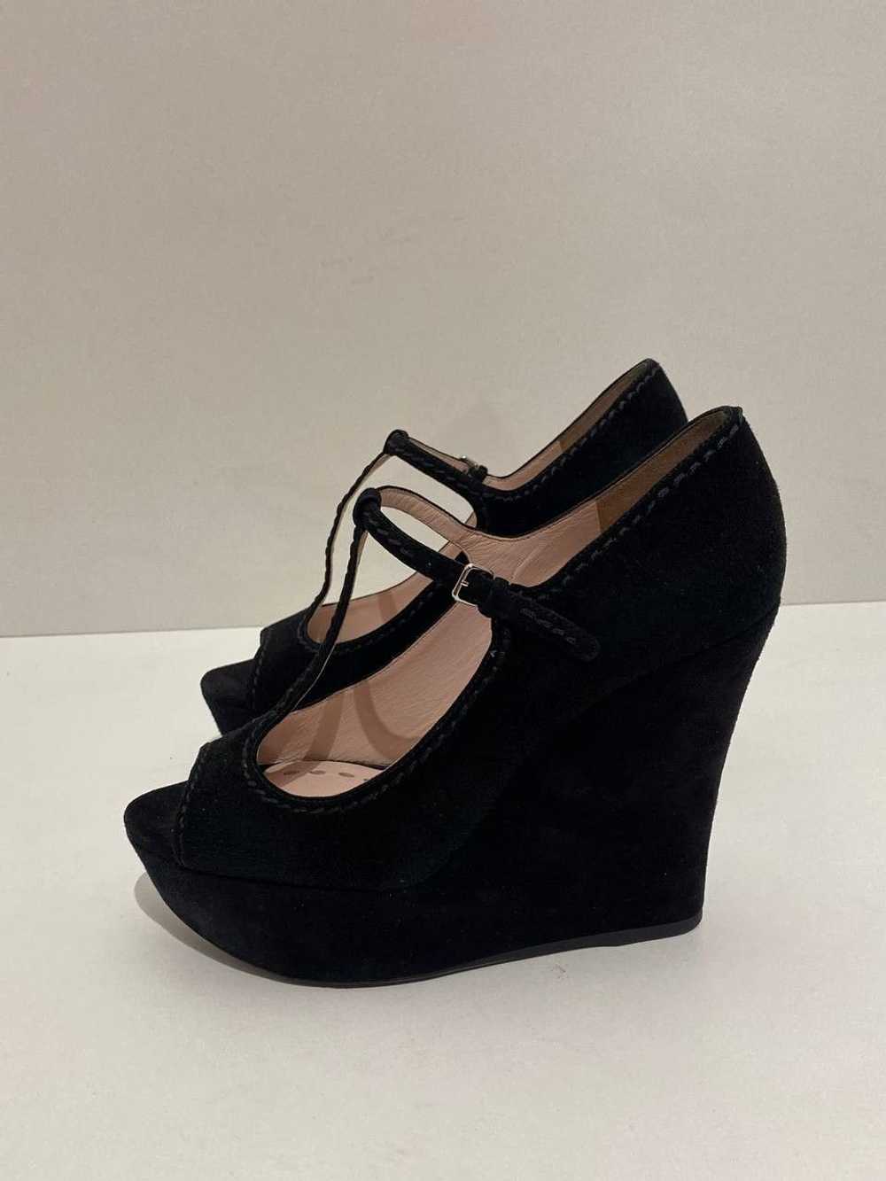 Miu Miu Miu Miu x Prada Suede Black Slingback Str… - image 3