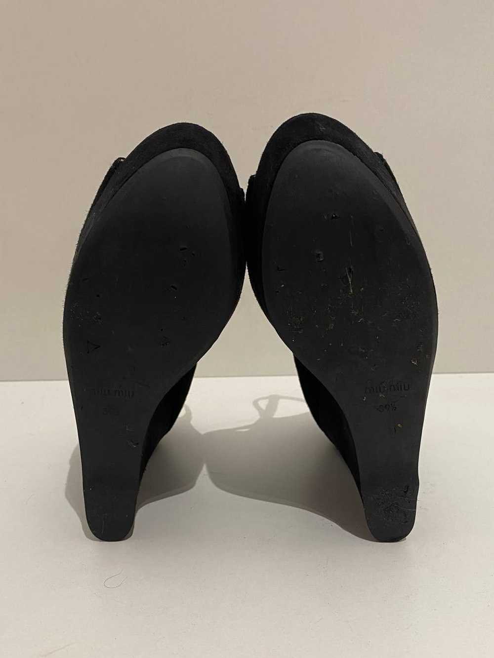 Miu Miu Miu Miu x Prada Suede Black Slingback Str… - image 9