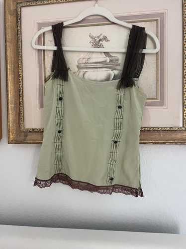 トップス 90s miu miu mesh bow tie shirt archive Vintage miu miu shirt - Gem
