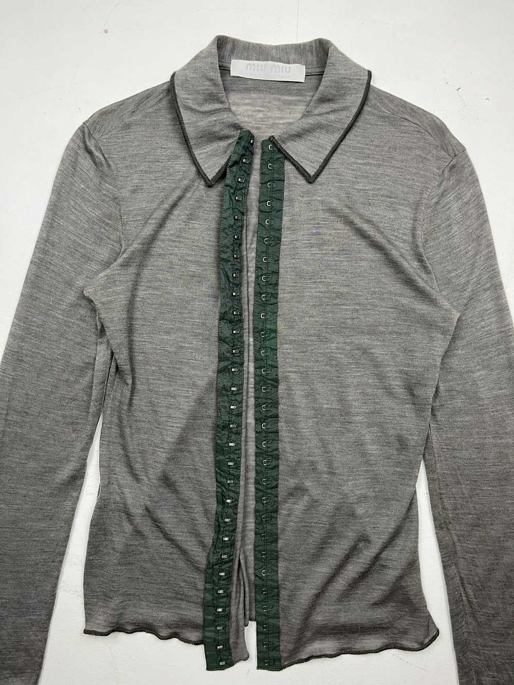 Miu Miu Miu Miu FW1997 Wool Hook-and-Eye Collared… - image 11