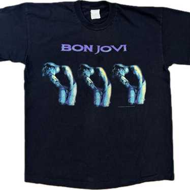 bon jovi 1987 ツアーTシャツ 80s Vintage Bon Jovi 1987 Rare Band Music Tour Black Medium T