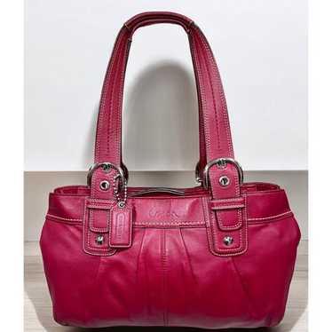 バッグ COACH Soho Leather Satchel Bag Bordeaux Vintage Coach Bordeaux Shoulder Bag 9503 Soho Hobo Burgundy