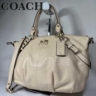 Coach shoulder bag handbag 2way grained＠ Coach 2way shoulder bag - Gem
