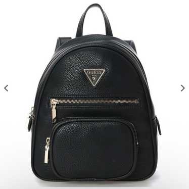 Y2K GUESS ミニバックパック ブラック Guess USA Leather Black Backpack Vintage Buckle Y2k Long