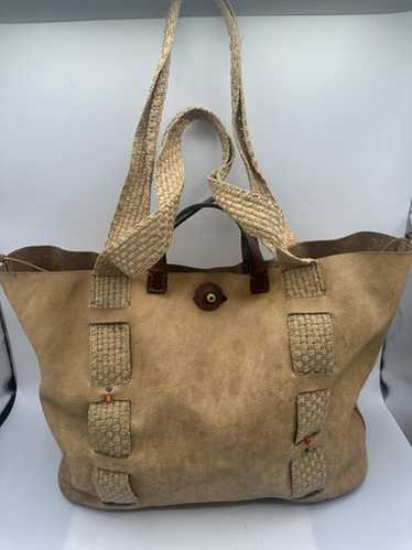 ☺*す様 henry cuir poker king HENRY CUIR brown dog embroidered leather tote bag handbag