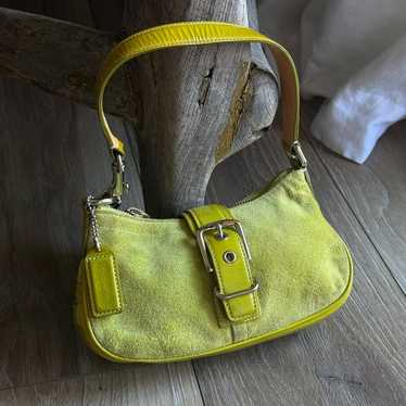 バッグ Vintage Coach Baguette Small Bag Lime Vintage Coach Baguette Small Bag Lime