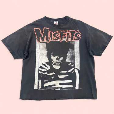 90s Misfits スケルトンTシャツ ブラックフラッグ DANZIG MISFITS Glow In The Dark Skeleton ロングスリーブ Tシャツ