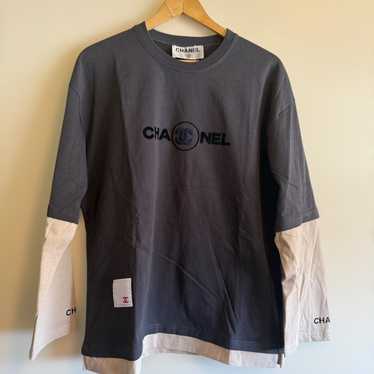 CHANEL ブラック Tシャツ シャネル CHANEL ロゴ カットソー 半袖Tシャツ 16 ブラック