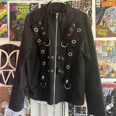 ゴシックパンクロックブランドTRIPP NYC豹柄レオパードライダースジャケット HELLCATPUNKS 】ヒョウ柄 ライダースジャケット ヘルキャット