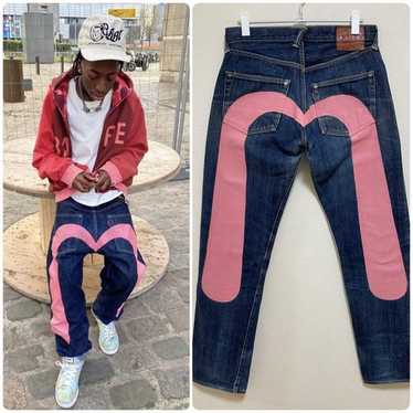 EVISUデニム W33L32 ピンク EVISU DENIM PINK LOGO [W32] – 2K DEPT.