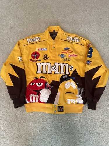 GENUINE MERCHANDISE JH DESIGN　M　メッツ Authentic Kyle Busch JH Design M&M's Full Snap Yellow Cotton