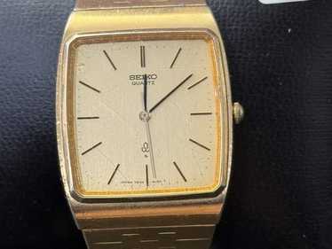 SEsold用 Seiko 7830-5150 Rectangular Steal Bracelet Gold Dial