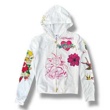 Ed hardy white zip - Gem