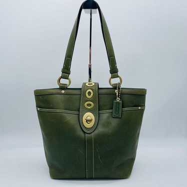 バッグ 65th Coach Turn Lock Legacy Bag Green Coach 6214 65th legacy - Gem