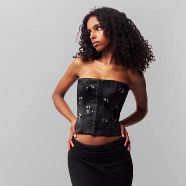 トップス andwang satin lingerie corset black Amazon.com: Women's Bustier Corset Top Sexy Lingerie Sets
