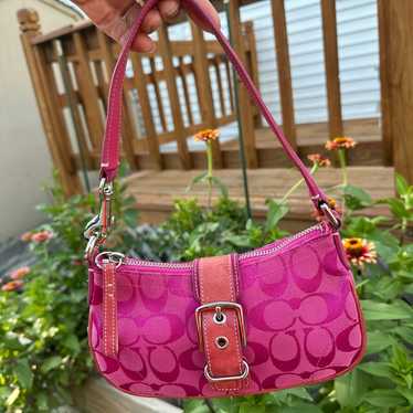 Coach Hampton Semi Demi Bag Purple y2k★ Vintage Y2k Coach Purple Suede Mini Demi Hampton Shoulder
