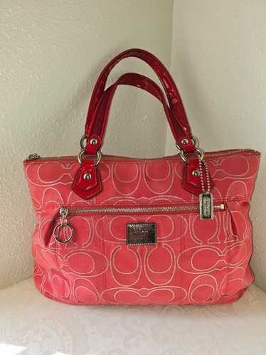 バッグ Coach llic pink Poppy Shoulder Bag Coach Pink Leather Poppy Shoulder Bag Coach | TLC