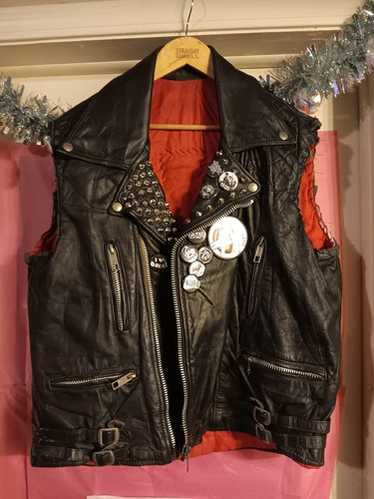 Punk leather studded vest - Gem