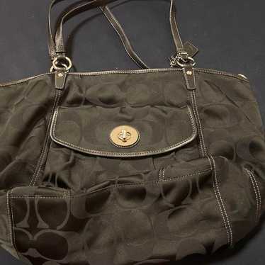 美品✨ COACH 4253 Signature 2way Boston Bag Coach Signature Mini Boston style two way bag with Gold