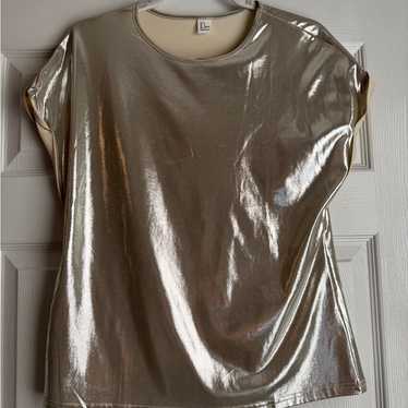 Source Unknown Metallic Silver Blouse - image 1