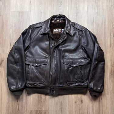 ジャケット・アウター 80s schott A-2 real leather bomber jkt Brown A-2 Leather Flight Jacket - Schott NYC