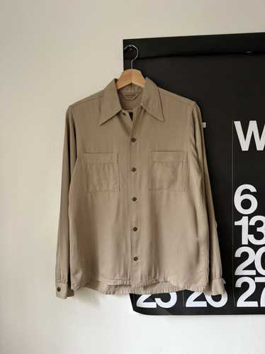 トップス 40s 50s rayon gabardine shirt vintage 1940's Rayon Gabardine Shirt - Gray Gabardine - SKIPPER