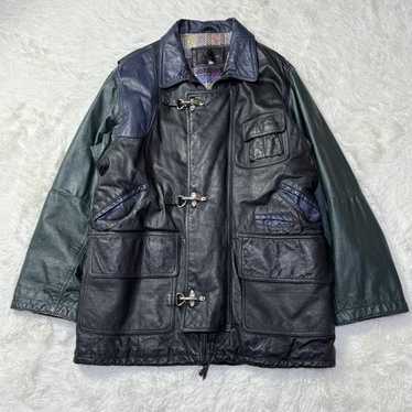 ジャケット・アウター leather hoodie jacket fireman Vintage European Leather Fireman's Jacket, Short Length