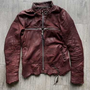 14th addiction cross zip hoodie レザージャケット 14th Addiction クロスジップ フード レザー ライダース