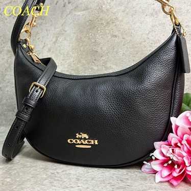 バッグ COACH Shoulder Bag Half Moon Signature Coach Blue Patchwork Half Moon Shoulder Bag