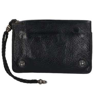 小物 CHROME HEARTS 2ZIP STRAP CHROME HEARTS 2 ZIP STRAP Cross Ball Leather Wallet Bifold