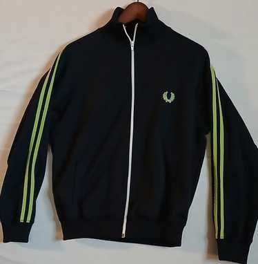 トップス FRED PERRY doublezip velor track jacket Fred Perry track jacket in dark green with taping - part of