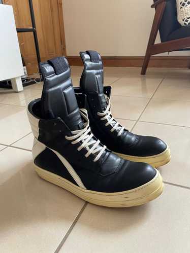靴 16ss Rickowens Cyclops Era Geobasket 42 Rick Owens SS16 “CYCLOPS” Cracked Leather Geobasket Sneakers