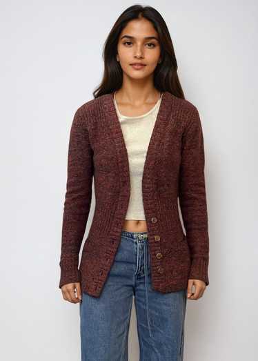 vintage イヴサンローラン カーディガン アーガイル ニット 総柄 レッド vintage イヴサンローラン カーディガン アーガイル ニット 総柄